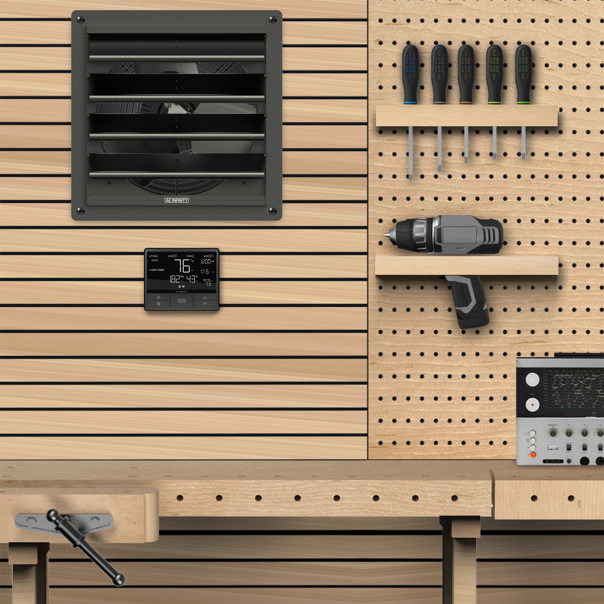 AC INFINITY AIRLIFT T12, Shutter Exhaust Ventilation Fan 12", Temperature Humidity Controller - Image 7