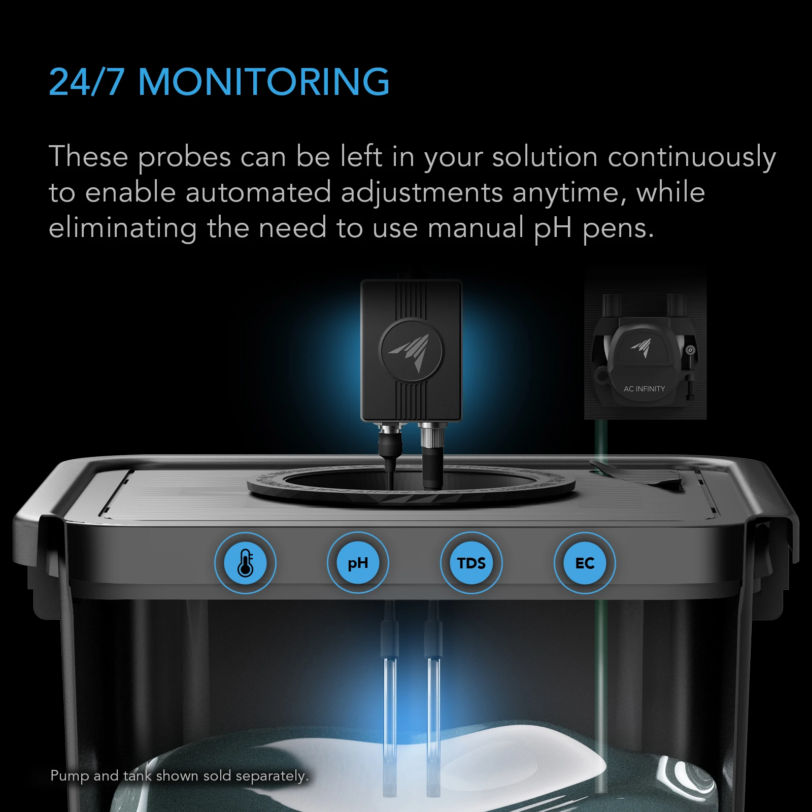 AC INFINITY AI Hydro Sensor, for pH, EC, TDS and Water Temp Data Tracking - Image 4