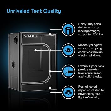 AC INFINITY CLOUDLAB Advance Propagation Grow Tent, Support Bars and Shelf Racks 24" x 24" x 36" - Image 4