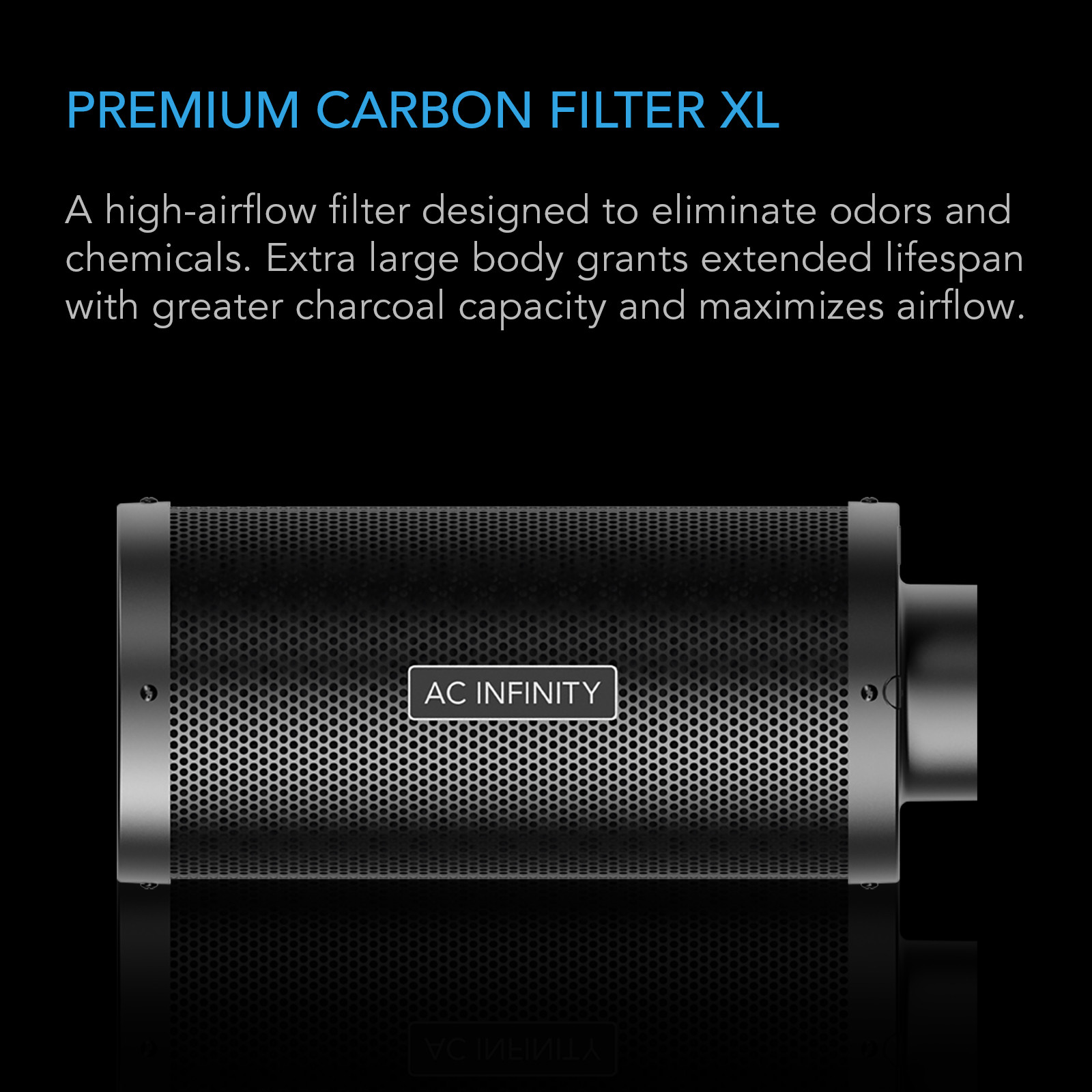 Ac Infinity Duct Carbon Filter 8" Extra Long with Australian Charcoal - Image 2