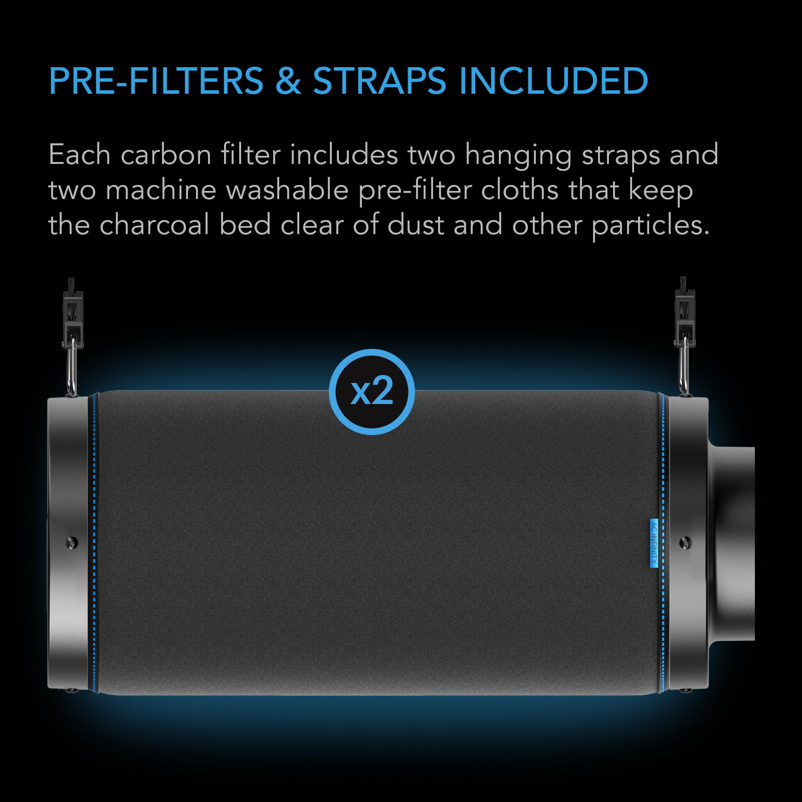 Ac Infinity Duct Carbon Filter 8" Extra Long with Australian Charcoal - Image 5