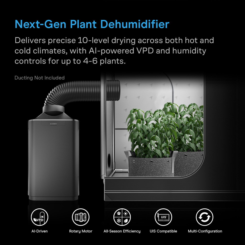 Ac Infinity - HYDRONE 7, Plant Dehumidifier with AI-Powered Humidity VPD Controller, for 4-6 Plants - Image 2