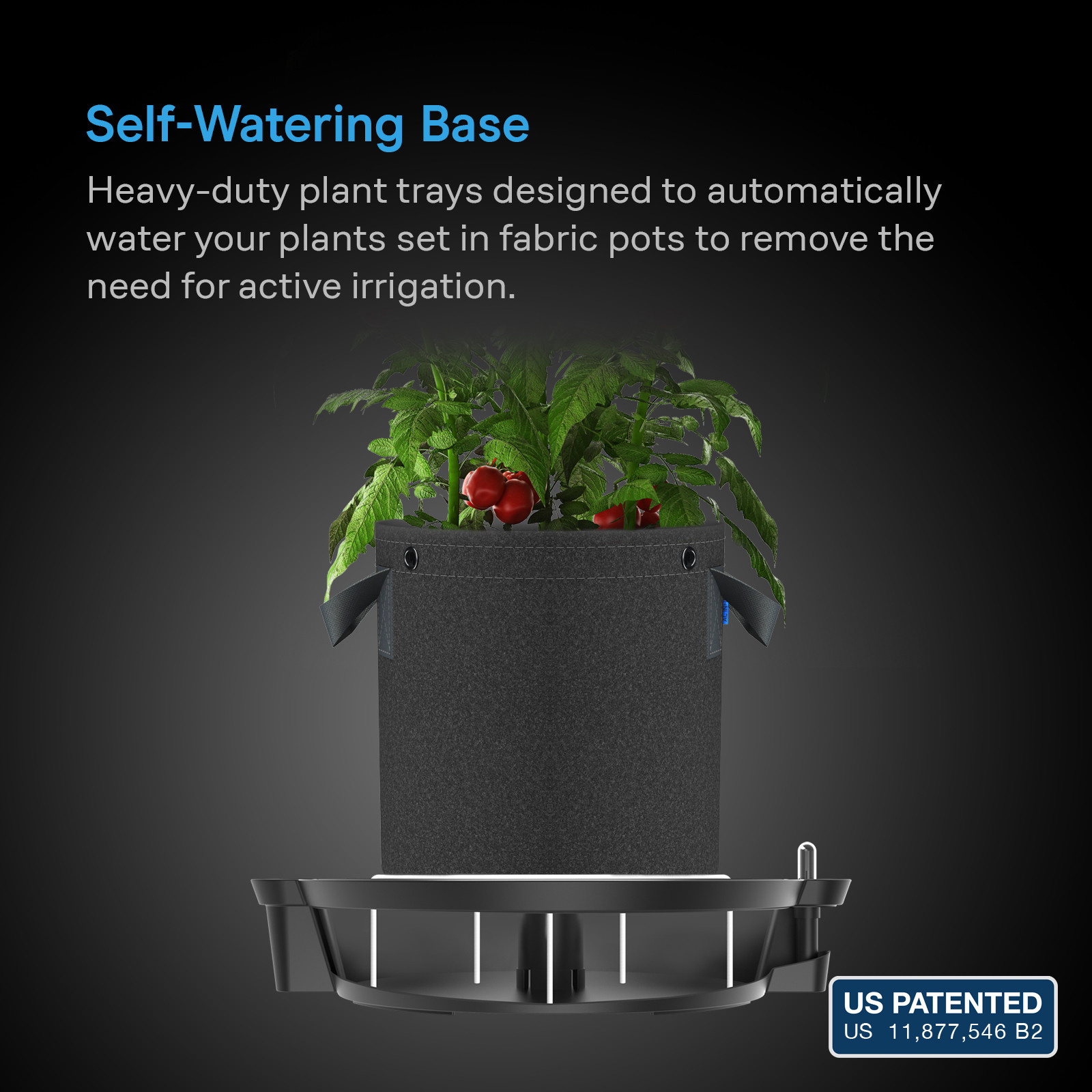 Ac Infinity Self-Watering Fabric Pot Base XL, 4-Pack - Image 2